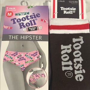 Women’s Tootsie roll hipster underwear, and brown Tootsie roll socks!